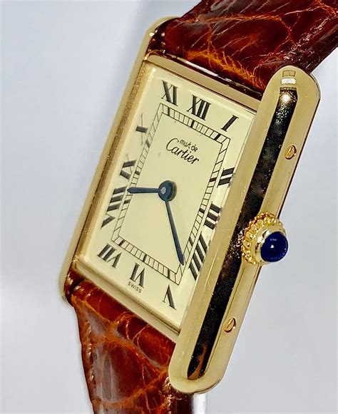 cartier tank quartz vermeil|cartier tank must large size.